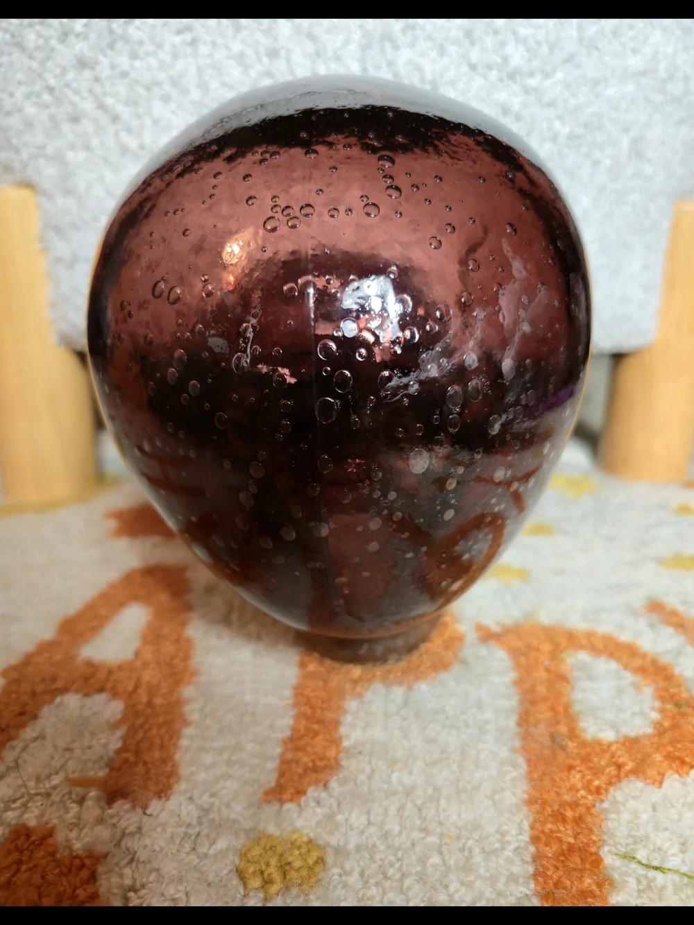 Vintage Dark Amber Glass Skull Head Sculpture • Translucent Crimson Resin NWT